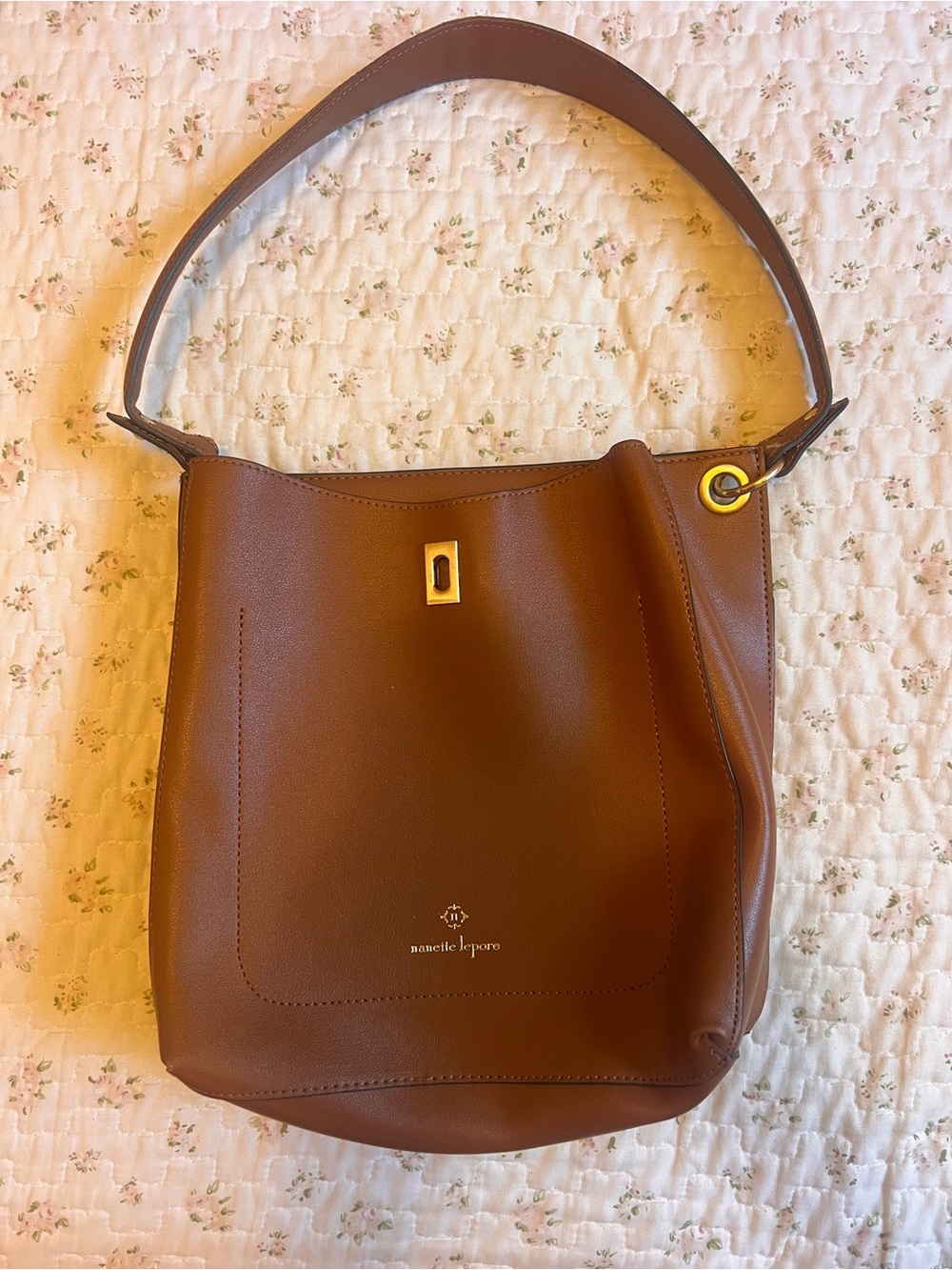 Nanette Lepore Brown Leather Bucket Bag